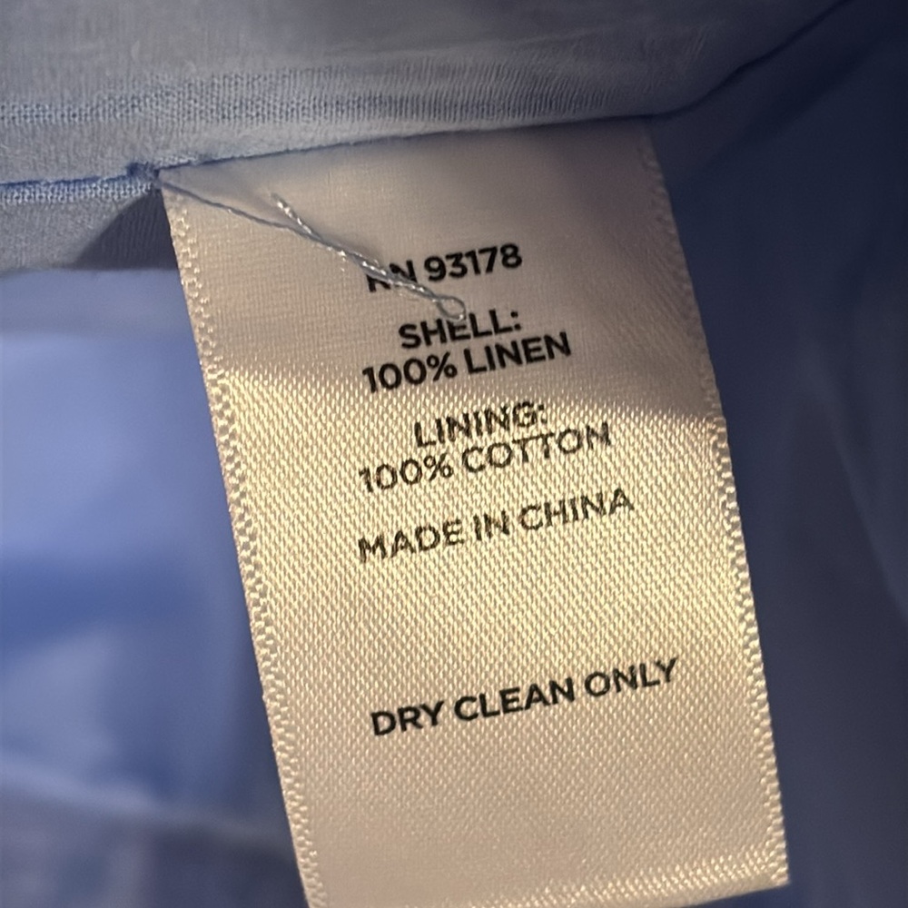 Magaschoni Blazer Women Light Blue Linen Double Breasted Asymmetrical XS - Picture 7 of 7